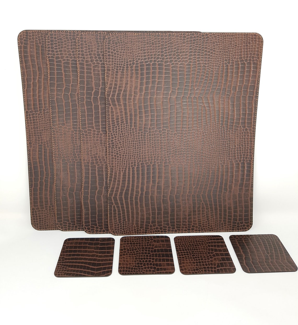 Placemats and coasters in Crocodile style Set of bonded Etsy
