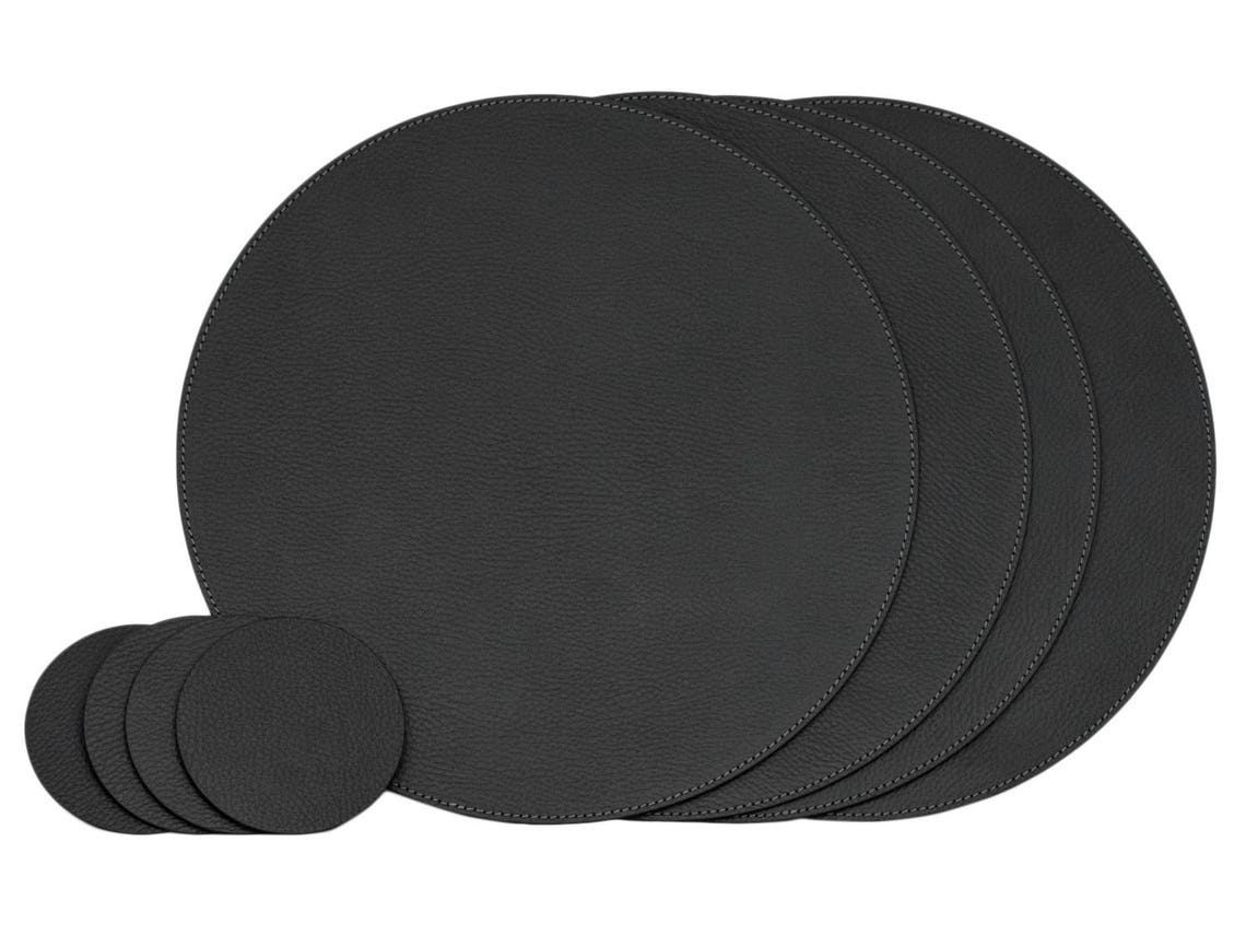 Black Round Placemats / Placemats for round tables / Place Etsy