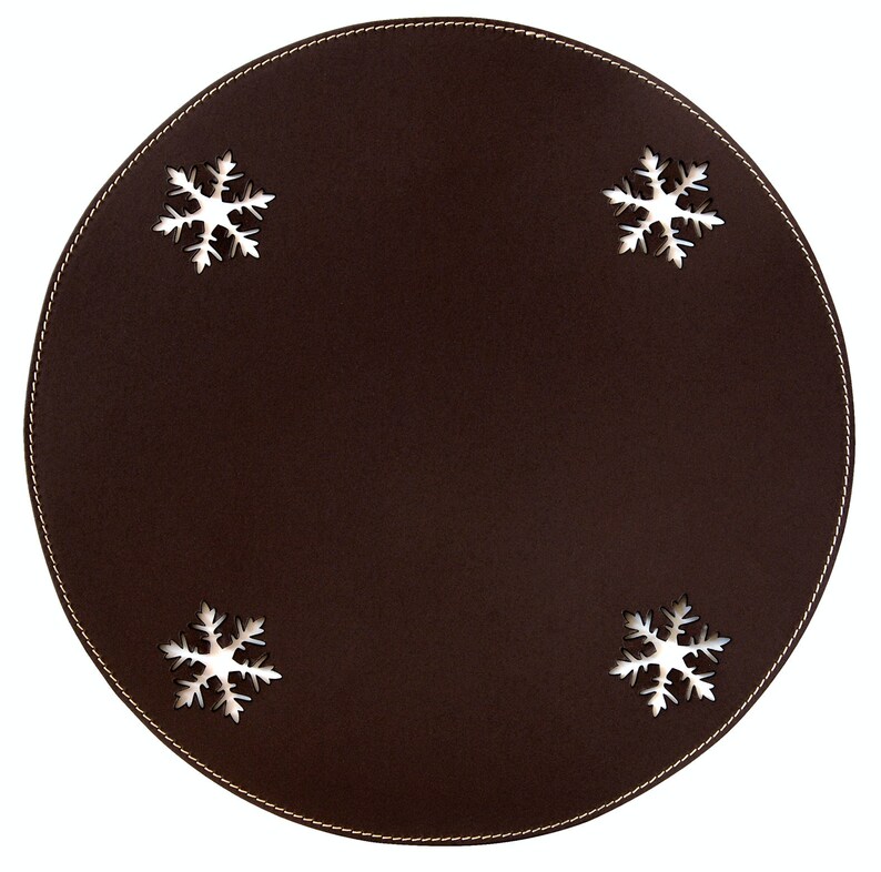Christmas placemats Round table mats Snowflakes Holiday decor Etsy