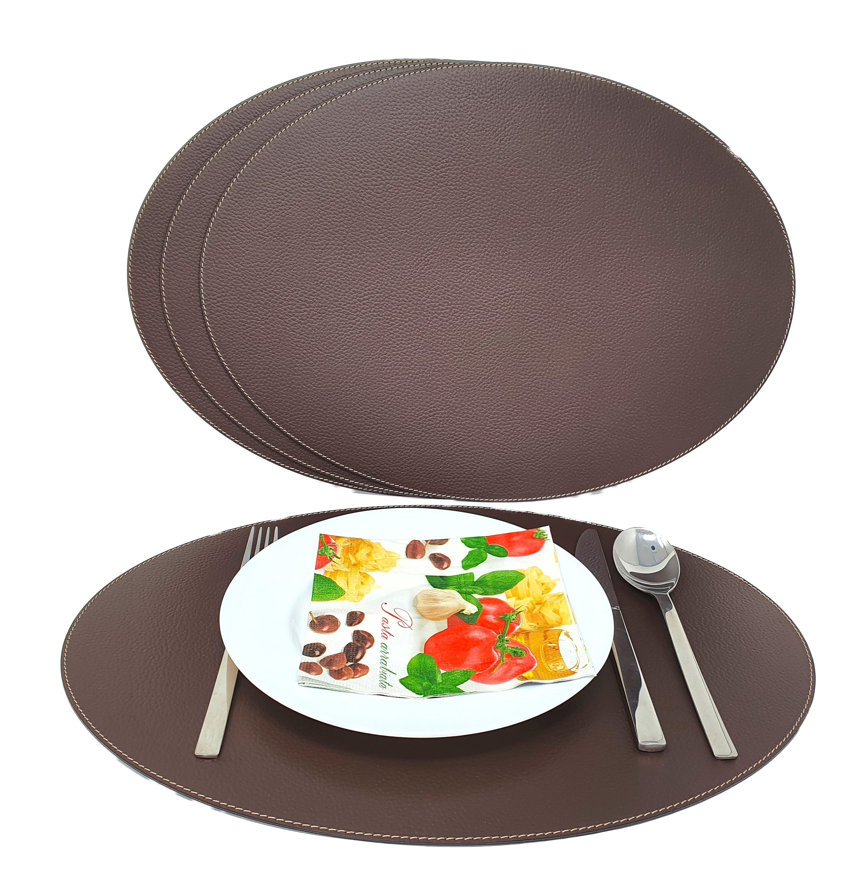 Oval Placemats / Recycled Leather Table Mats 18''x Etsy UK