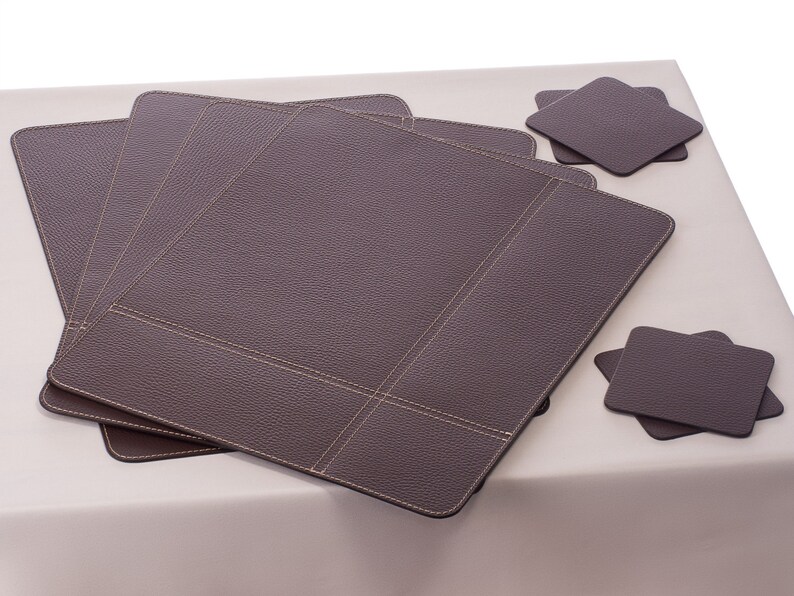 Set of 6 8 10 12 Table Placemats /Brown Place mats / Etsy