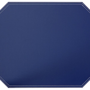 Blue Placemats / Recycled leather place mats / Table mats set / Restaurant placemats / Firm Placemats and Coasters image 1