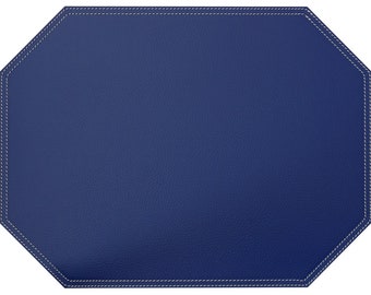 Blue Placemats / Recycled leather place mats / Table mats set / Restaurant placemats / Firm Placemats and Coasters