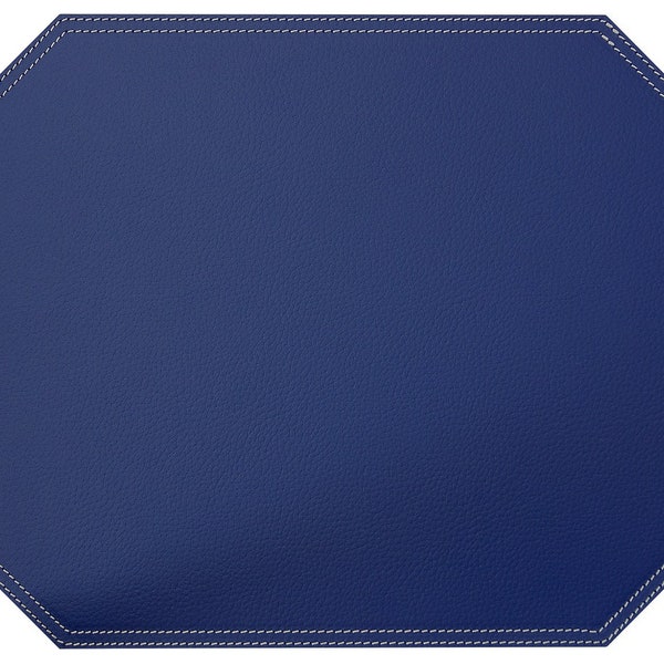 Blue Placemats / Recycled leather place mats / Table mats set / Restaurant placemats / Firm Placemats and Coasters