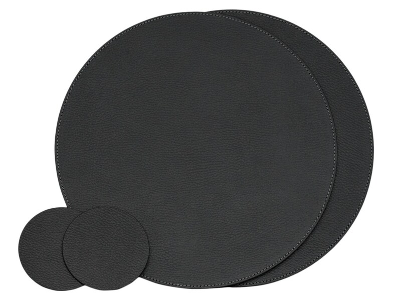 Black Round Placemats / Placemats for Round Tables / Place Etsy