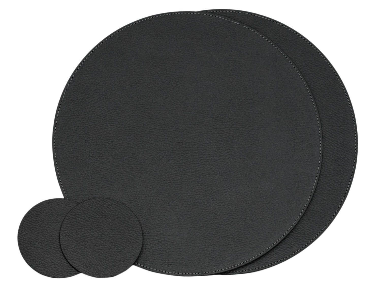 Black Round Placemats / Placemats for round tables / Place Etsy