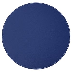 Round Placemats 13'' 33 cm/ Recycled Leather Table mats / Table place mats and coasters / Dining table sets / Table placemats Blue