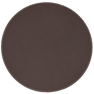 Round Placemats 13'' 33 cm/ Recycled Leather Table mats / Table place mats and coasters / Dining table sets / Table placemats Brown