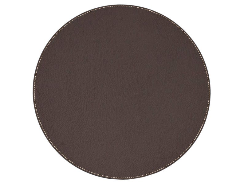 Round Placemats 15'' 38.10cm / Recycled Leather Table mats /Table place mats and coasters / Dining table sets / Table placemats Brown