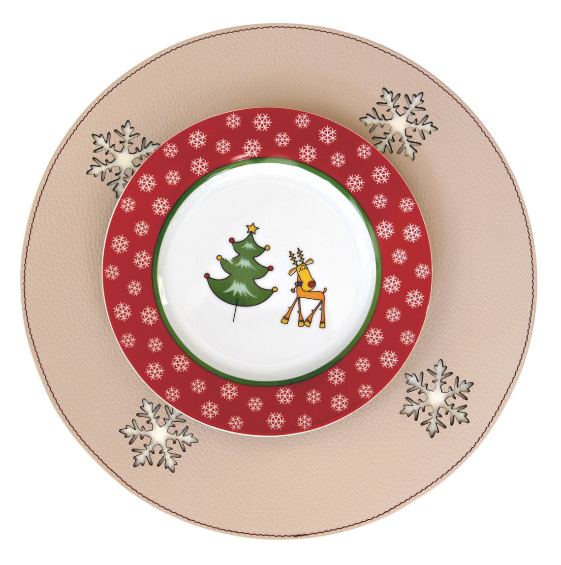 Christmas placemats Round table mats Snowflakes Holiday decor Etsy