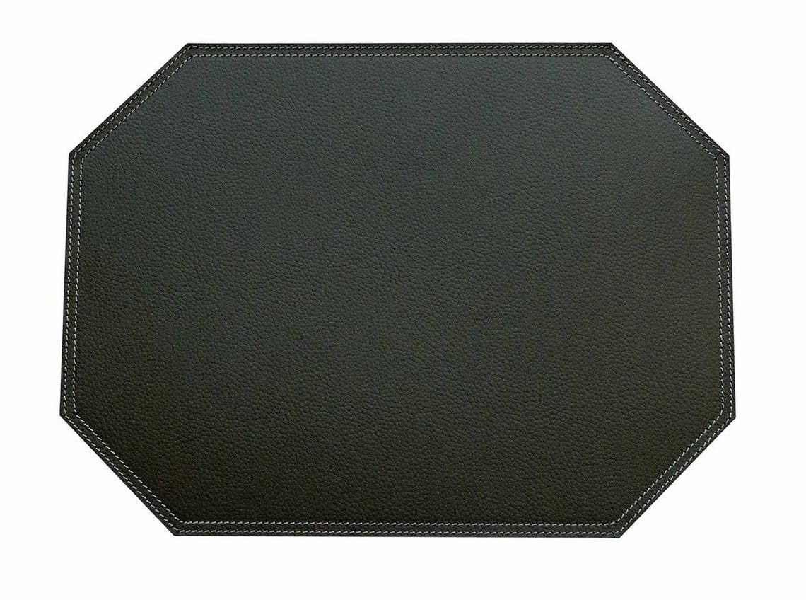 Black Placemats Octagon table mats and coasters Place mat sets Etsy