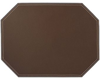 Brown Placemats, Recycled leather place mats, Table mats, Dining Table Decor, Octagon Dining Set, Placemats and coasters / Table placemat