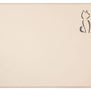 Placemat Cat lovers gift Table mat Creamy white table mat Placemat set White Table decor Birthday gift Table top White cat placemat image 7