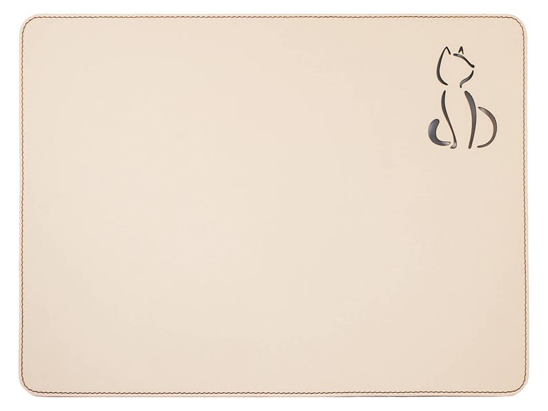 Placemat Cat lovers gift Table mat Creamy white table mat Placemat set White Table decor Birthday gift Table top White cat placemat image 7