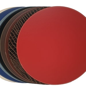 Small Round Placemats / Recycled Leather Placemats and coasters for round tables / Table Mats 28 cm (11&#39;&#39;)