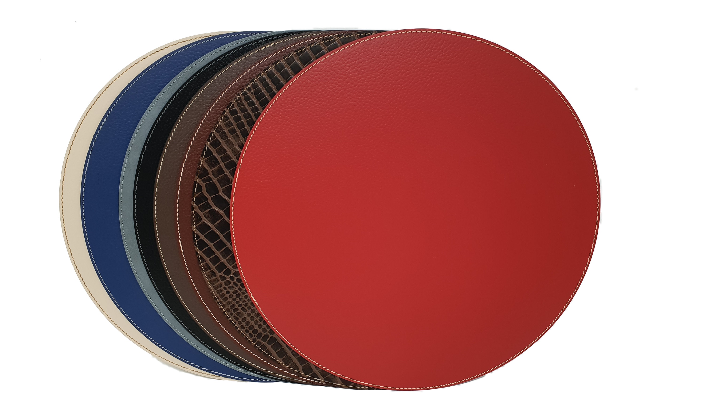Small Round Placemats Recycled Leather And Small Round Placemats Recycled, Small Round Placemats