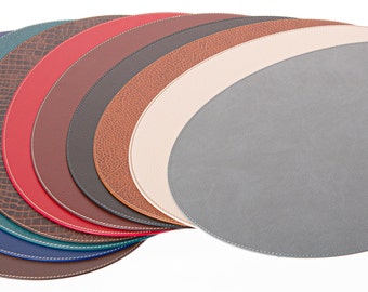 Oval Placemats / Recycled Leather Table mats 18&#39;&#39;x 13&#39;&#39;/ Table  place mats / Dining table sets / Table placemats