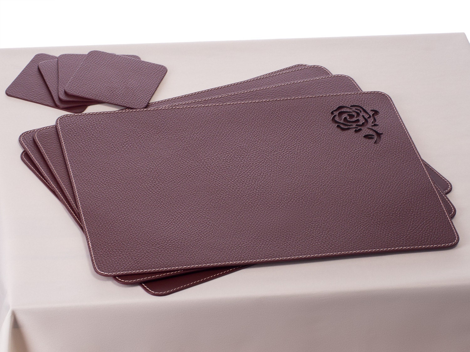 Burgundy Table Placemats / Table mats / Dining Placemats Sets Etsy