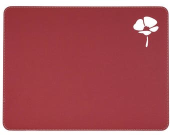 Poppy Placemats / Table place mats /  Table Mats / Recycled Leather Placemat / Dining Table Place mat / Place mats and Coasters