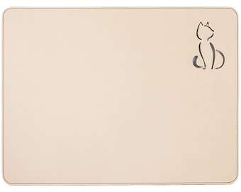 Placemat Cat lovers gift  Table mat Creamy white table mat Placemat set White Table decor Birthday gift Table top White cat placemat