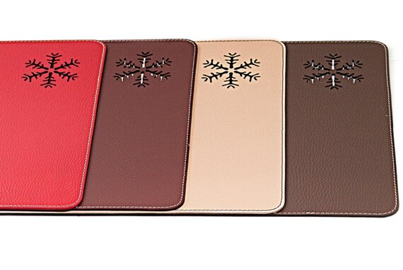 Lot de 4 classique marron en carton-cuir Rond Napperons-Made in the UK