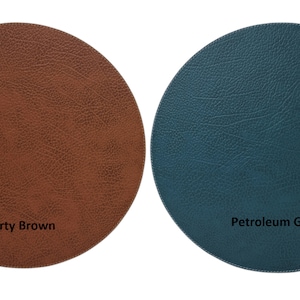 Round Placemats 13'' 33 cm/ Recycled Leather Table mats / Table place mats and coasters / Dining table sets / Table placemats image 9