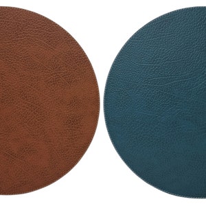 Small Round Placemats / Recycled Leather Placemats and coasters for round tables / Table Mats 28 cm 11'' image 10