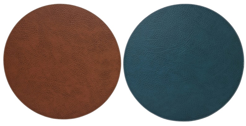 Small Round Placemats / Recycled Leather Placemats and coasters for round tables / Table Mats 28 cm 11'' image 10