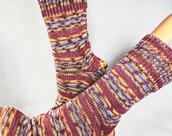 Gr. 43/44 chaussettes unisexes auto-tricotées, bas chaussettes en laine "showbiz"