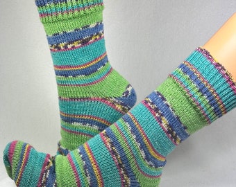 Serie „Schafpate 15“ Gr. 39/40 wolle selbstgestrickte Socken, Wollsocken  Strümpfe