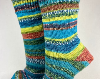 42/43 selbstgestrickte Socken, Wollsocken    Strümpfe