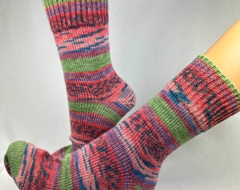 39/40  selbstgestrickte Socken, Wollsocken  Strümpfe Damenstrümpfe