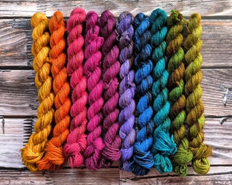 Fall Rainbow Mini Set Merino Silk Yarn