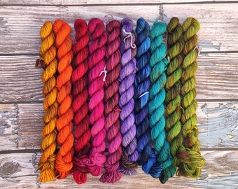 Fall Rainbow Mini Set Merino Sock Yarn 4-ply