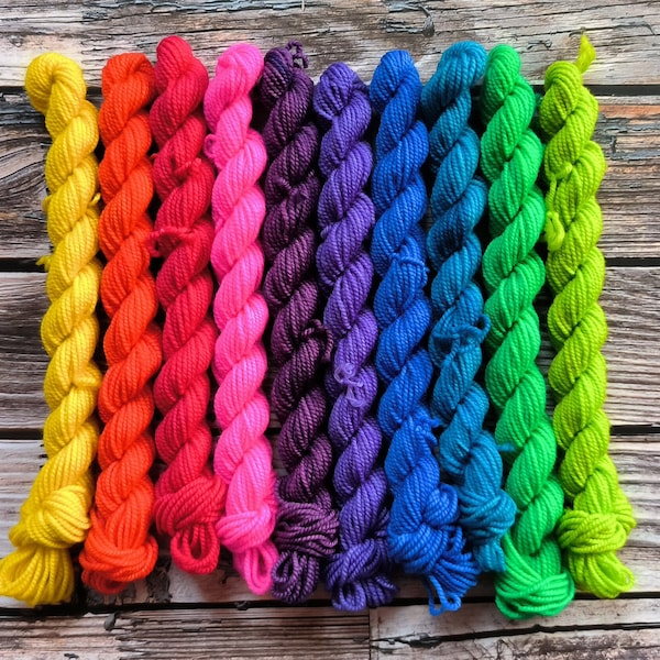 Electric Rainbow Mini Set Merino Perlmutt Yarn