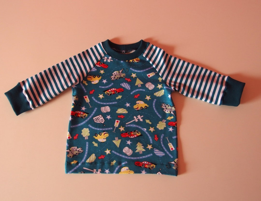 Baby Raglan Shirt With Cars Design Size 68 Etsy