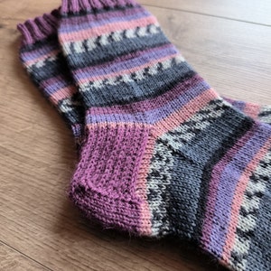 Handgestrickte Wollsocken / Größe 37 / 1 Paar Bild 3