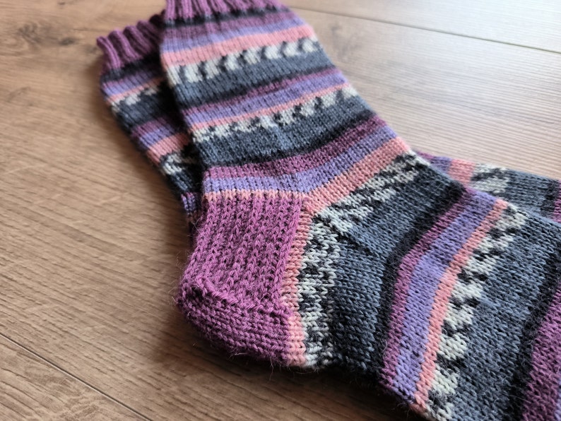 Handgestrickte Wollsocken / Größe 37 / 1 Paar Bild 3