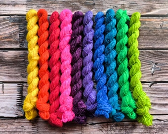 Electric Rainbow Mini Set Merino Single Yarn