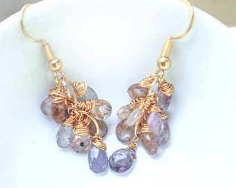 Spinel Cascade Earrings 14K Goldfilled Jubilee Jewelry Joy Princess Designer OOAK Artisan Jewelry