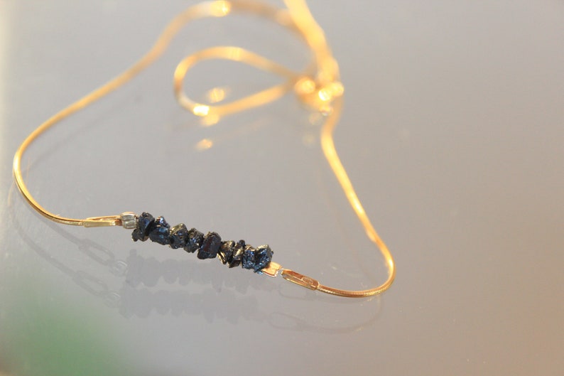 Black Diamonds Gift for Christmas Diamonds Necklace Rough Raw Diamond Jewelry for Her Festive Occasion 925 Gold