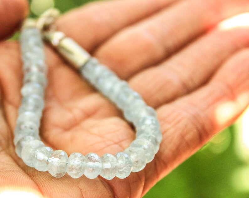 Aquamarine Bracelet Solid Bracelet Solid Power Bracelet for Power Women unique exclusive Jewelry March Birthstone Luxury Gift for Her