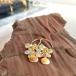 Ethiopian Welo Opal Cascade Earrings, 14K Goldfilled, Jubilee Luxury Joy birthstone Octobre elegant princess OOAK artisan rich Jewelry image 3