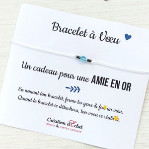 Bracelet à Voeu "Une Amie en OR"  (sans noeuds)