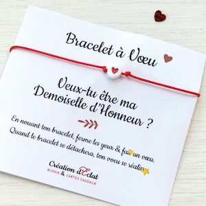 Bracelet à Voeu "Veux-tu être ma demoiselle d'honneur ?"  (sans noeuds)