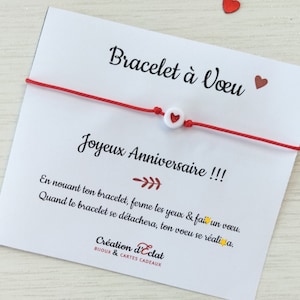 Bracelet à Voeu "Joyeux Anniversaire"  (sans noeuds)