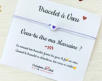 Bracelet à Voeu Veux tu être ma Marraine ?  (sans noeuds)