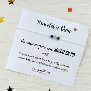 Bracelet à Voeu "Une soeur en OR" (sans noeuds)