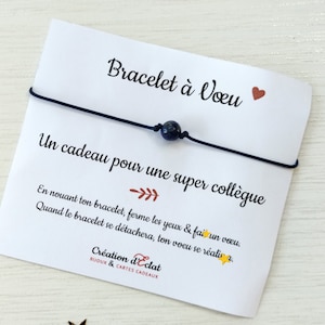 Bracelet à Voeu "une super collègue"  (sans noeuds)