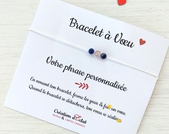 Bracelet à Voeu "texte à personnaliser" (sans noeuds)